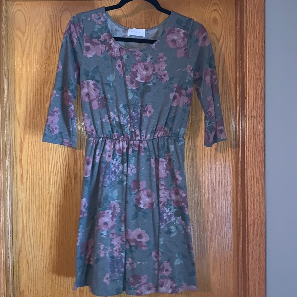 Floral Dress - French Grey